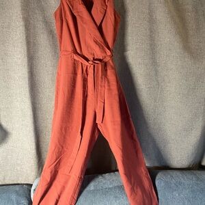 Miami Terracotta Sleeveless Jumpsuit